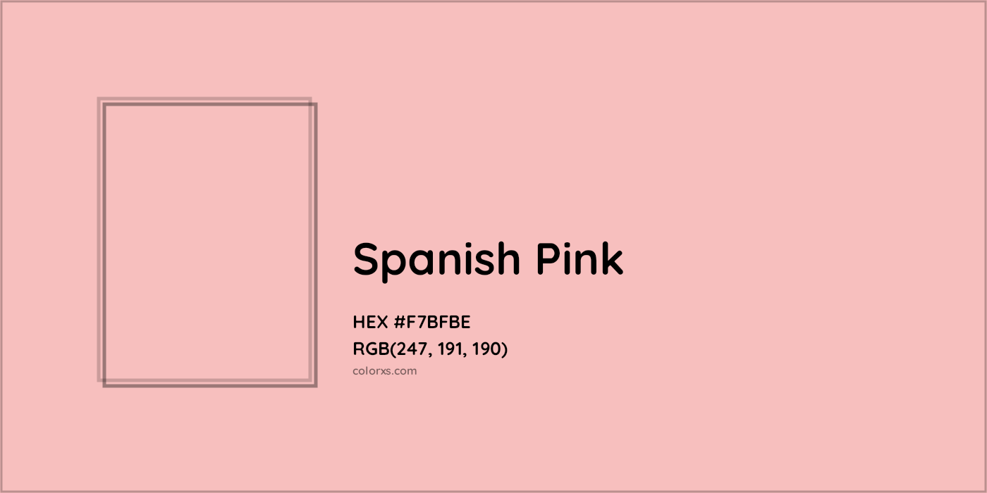 HEX #F7BFBE Spanish Pink Color - Color Code