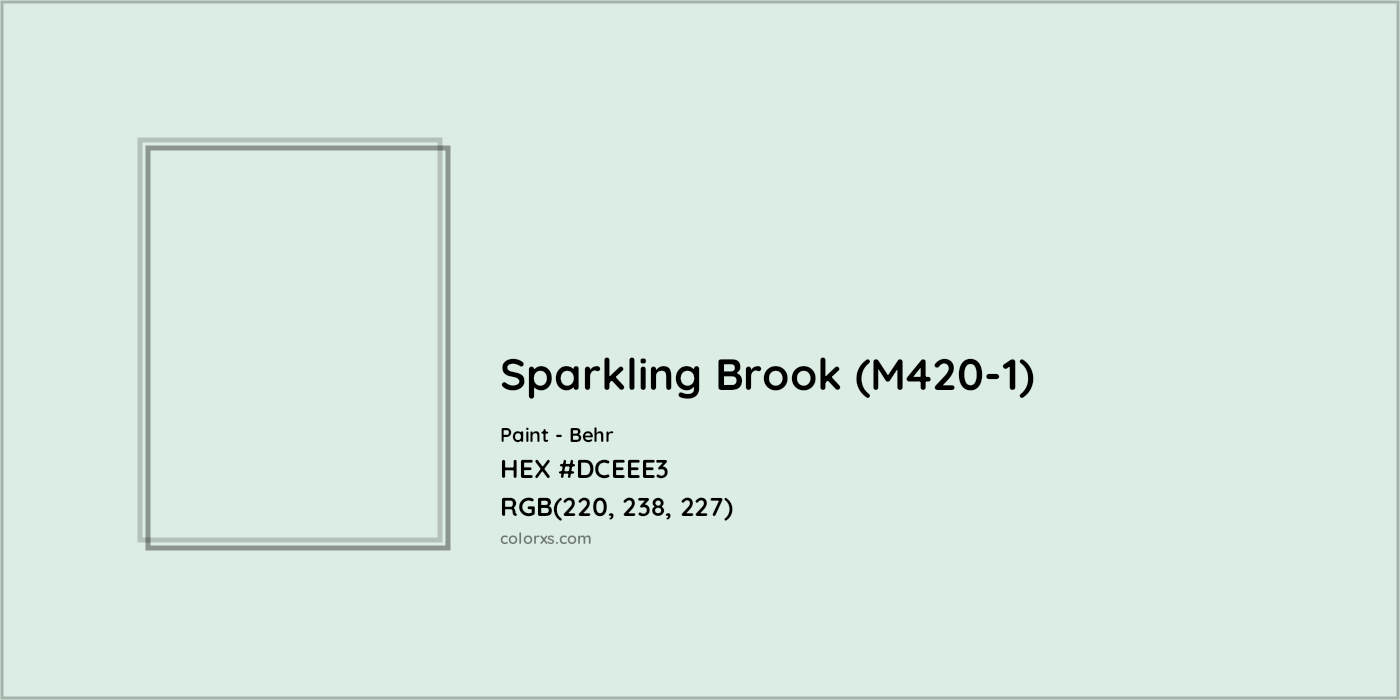 HEX #DCEEE3 Sparkling Brook (M420-1) Paint Behr - Color Code