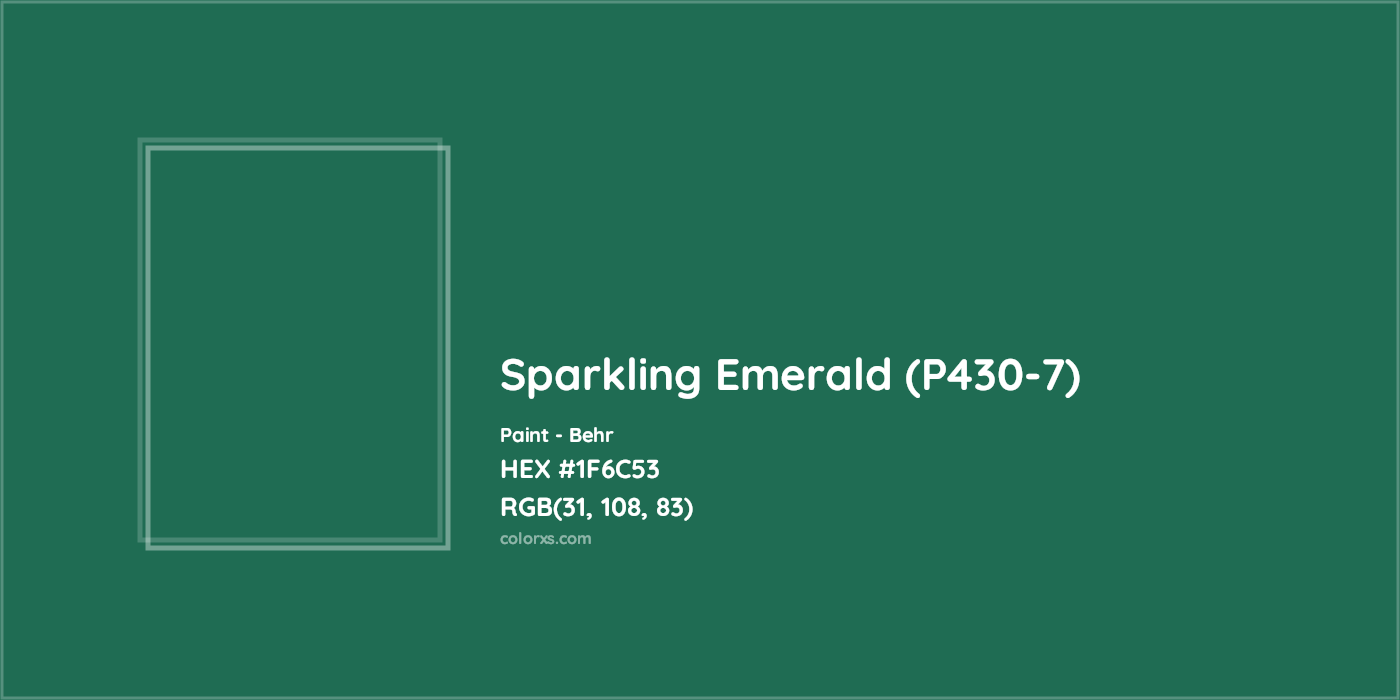 HEX #1F6C53 Sparkling Emerald (P430-7) Paint Behr - Color Code