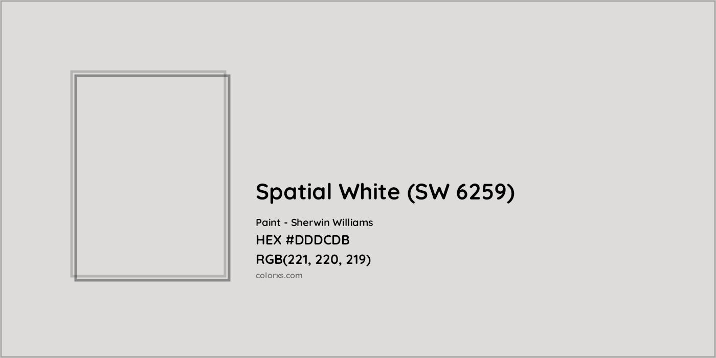 HEX #DDDCDB Spatial White (SW 6259) Paint Sherwin Williams - Color Code