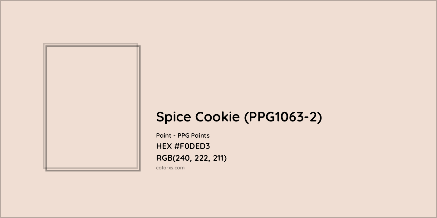 HEX #F0DED3 Spice Cookie (PPG1063-2) Paint PPG Paints - Color Code