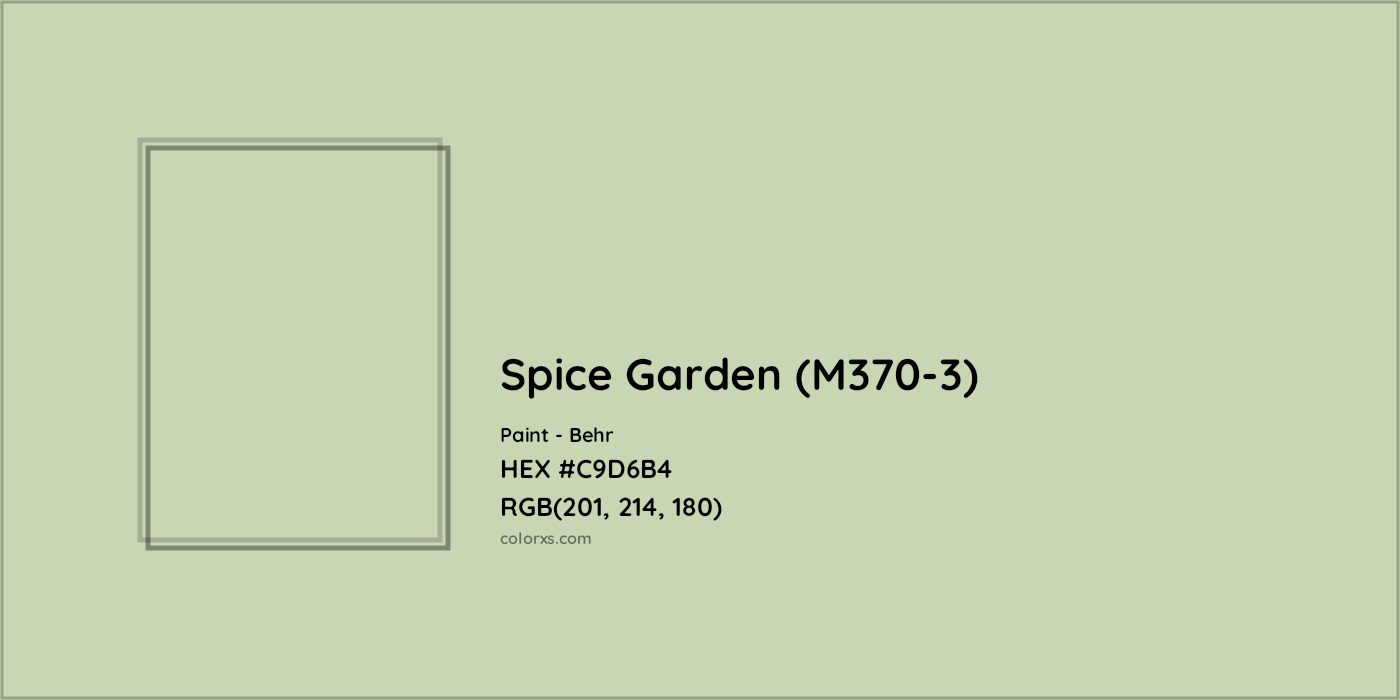 HEX #C9D6B4 Spice Garden (M370-3) Paint Behr - Color Code