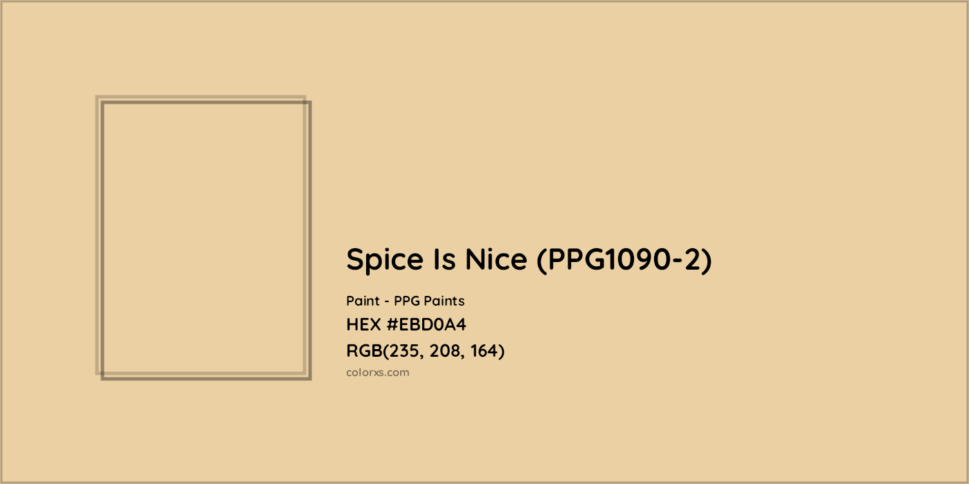 HEX #EBD0A4 Spice Is Nice (PPG1090-2) Paint PPG Paints - Color Code