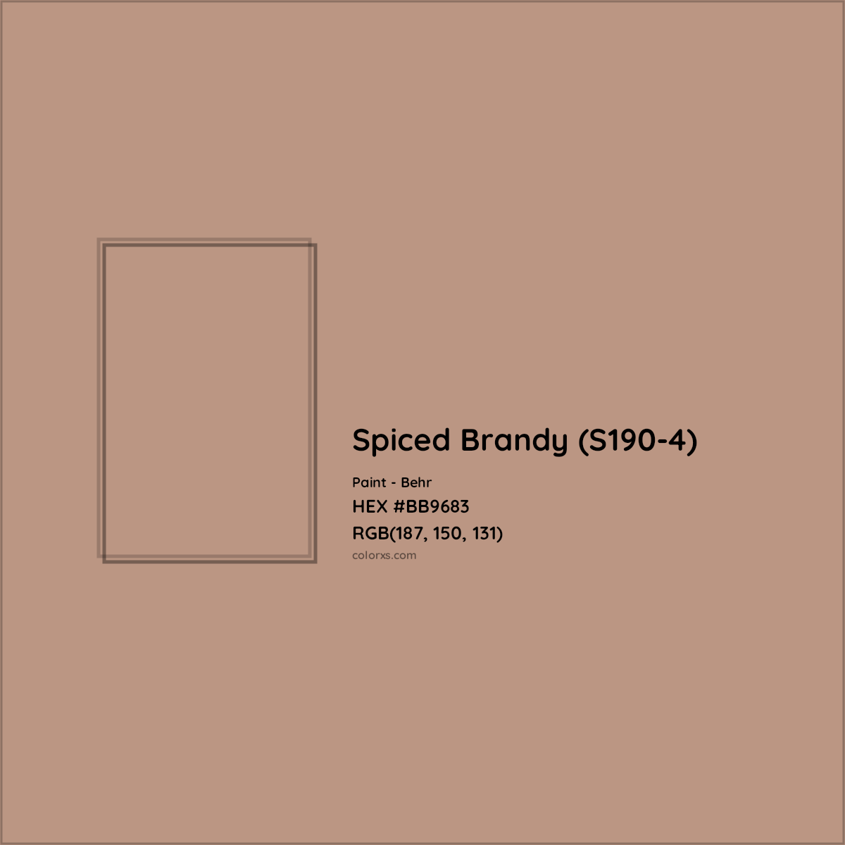 HEX #BB9683 Spiced Brandy (S190-4) Paint Behr - Color Code