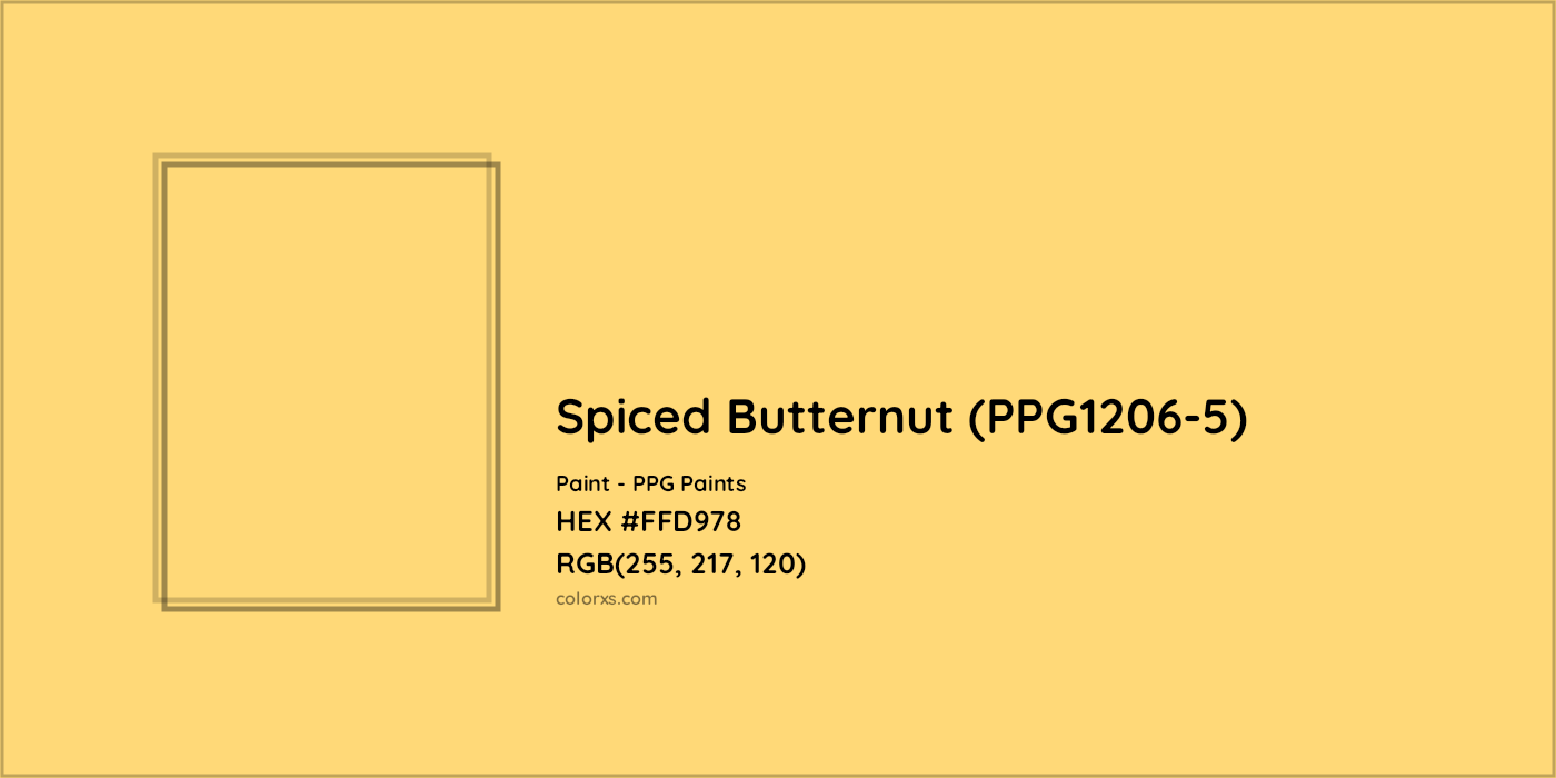 HEX #FFD978 Spiced Butternut (PPG1206-5) Paint PPG Paints - Color Code