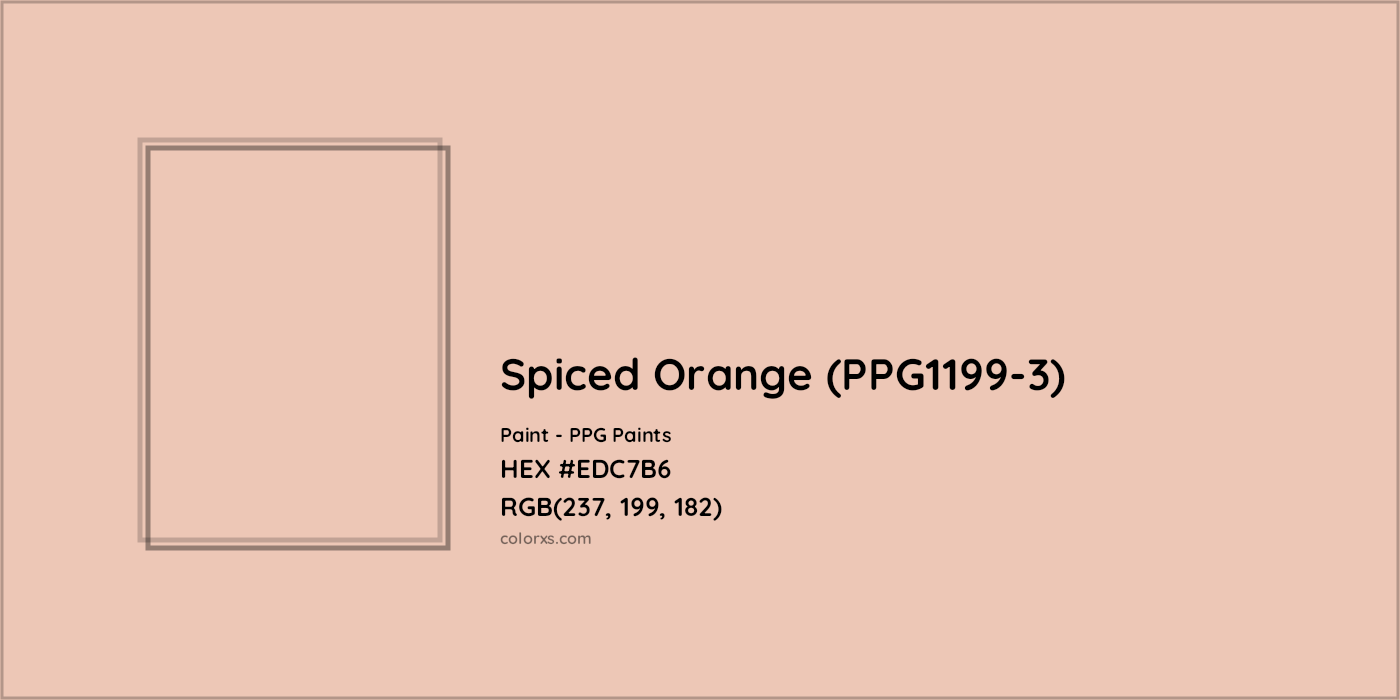 HEX #EDC7B6 Spiced Orange (PPG1199-3) Paint PPG Paints - Color Code