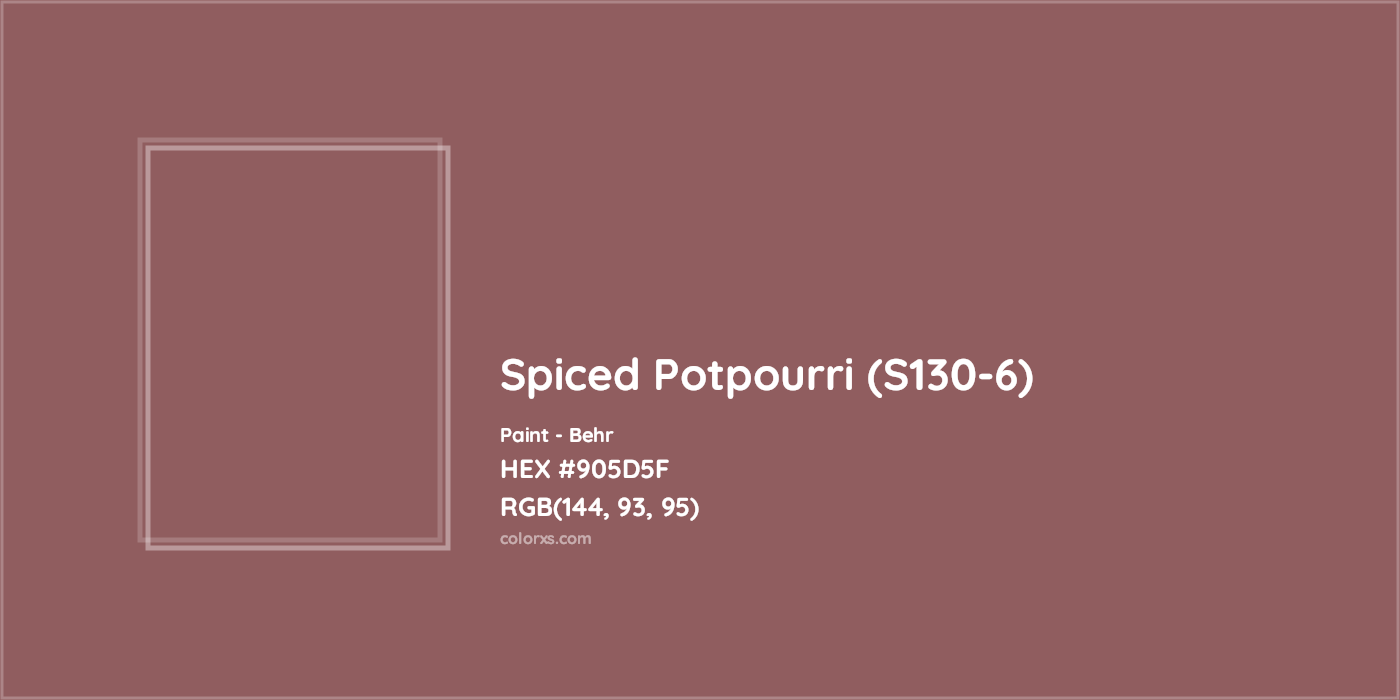 HEX #905D5F Spiced Potpourri (S130-6) Paint Behr - Color Code