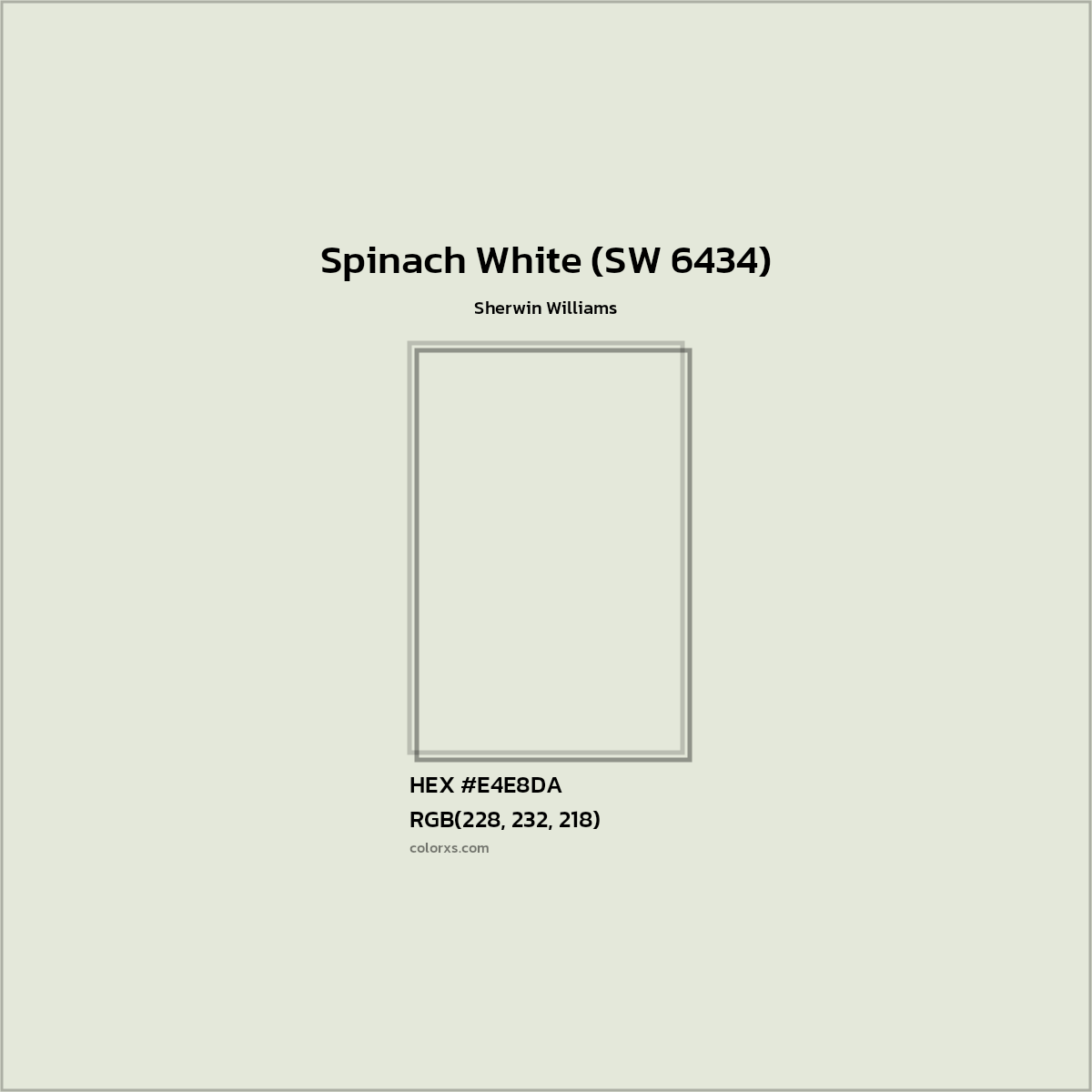 HEX #E4E8DA Spinach White (SW 6434) Paint Sherwin Williams - Color Code