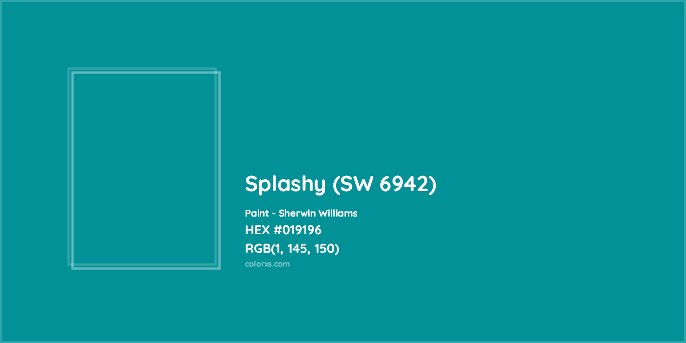 HEX #019196 Splashy (SW 6942) Paint Sherwin Williams - Color Code