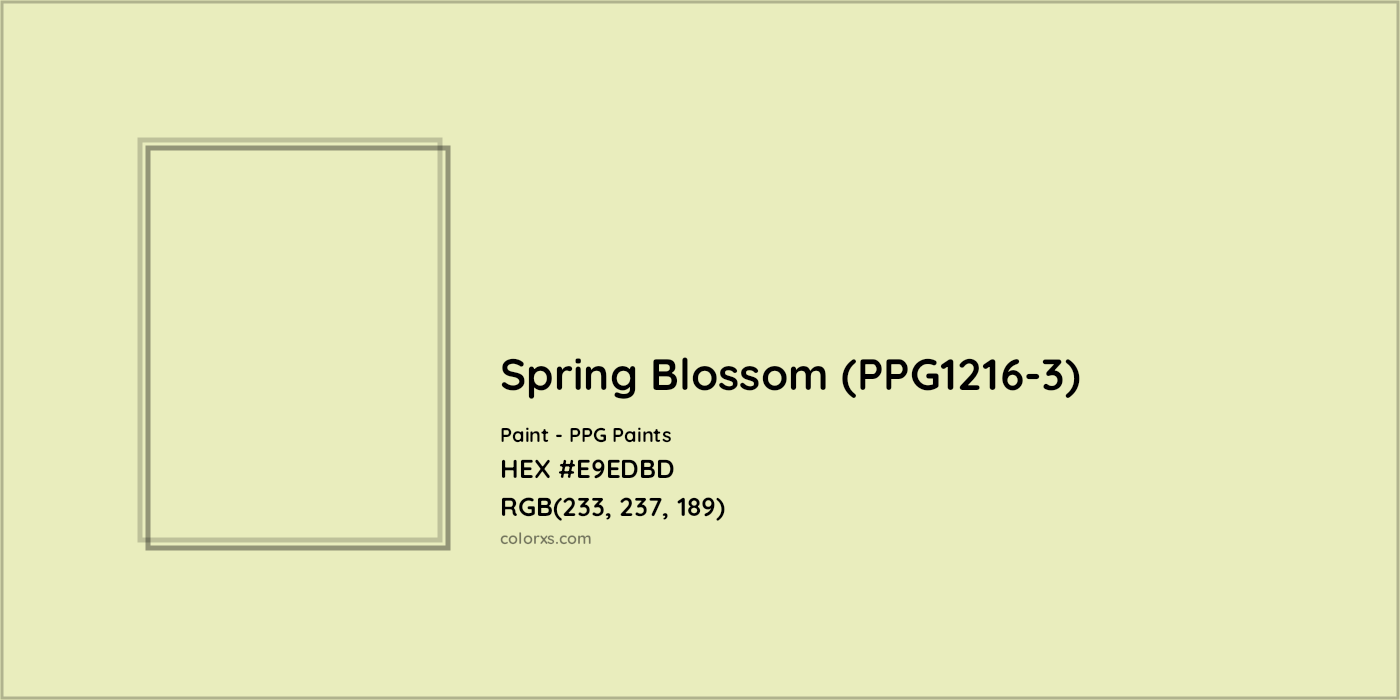 HEX #E9EDBD Spring Blossom (PPG1216-3) Paint PPG Paints - Color Code