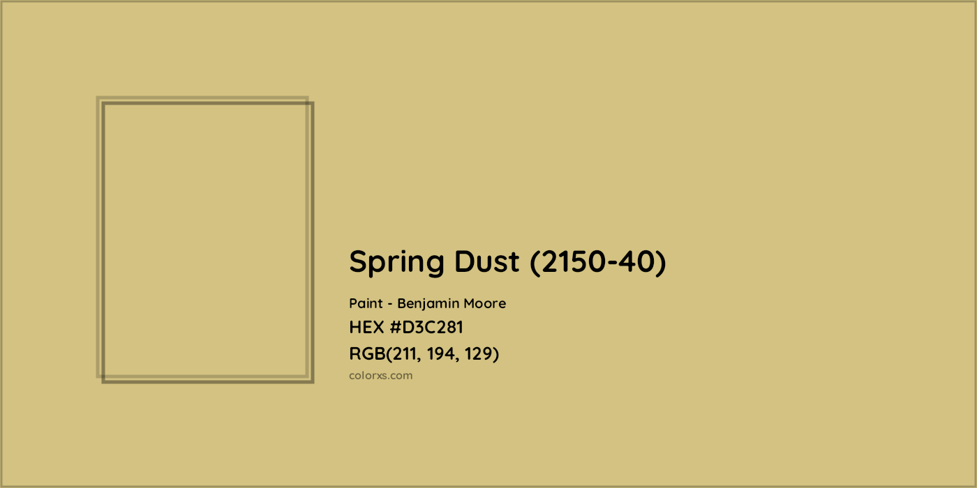 HEX #D3C281 Spring Dust (2150-40) Paint Benjamin Moore - Color Code