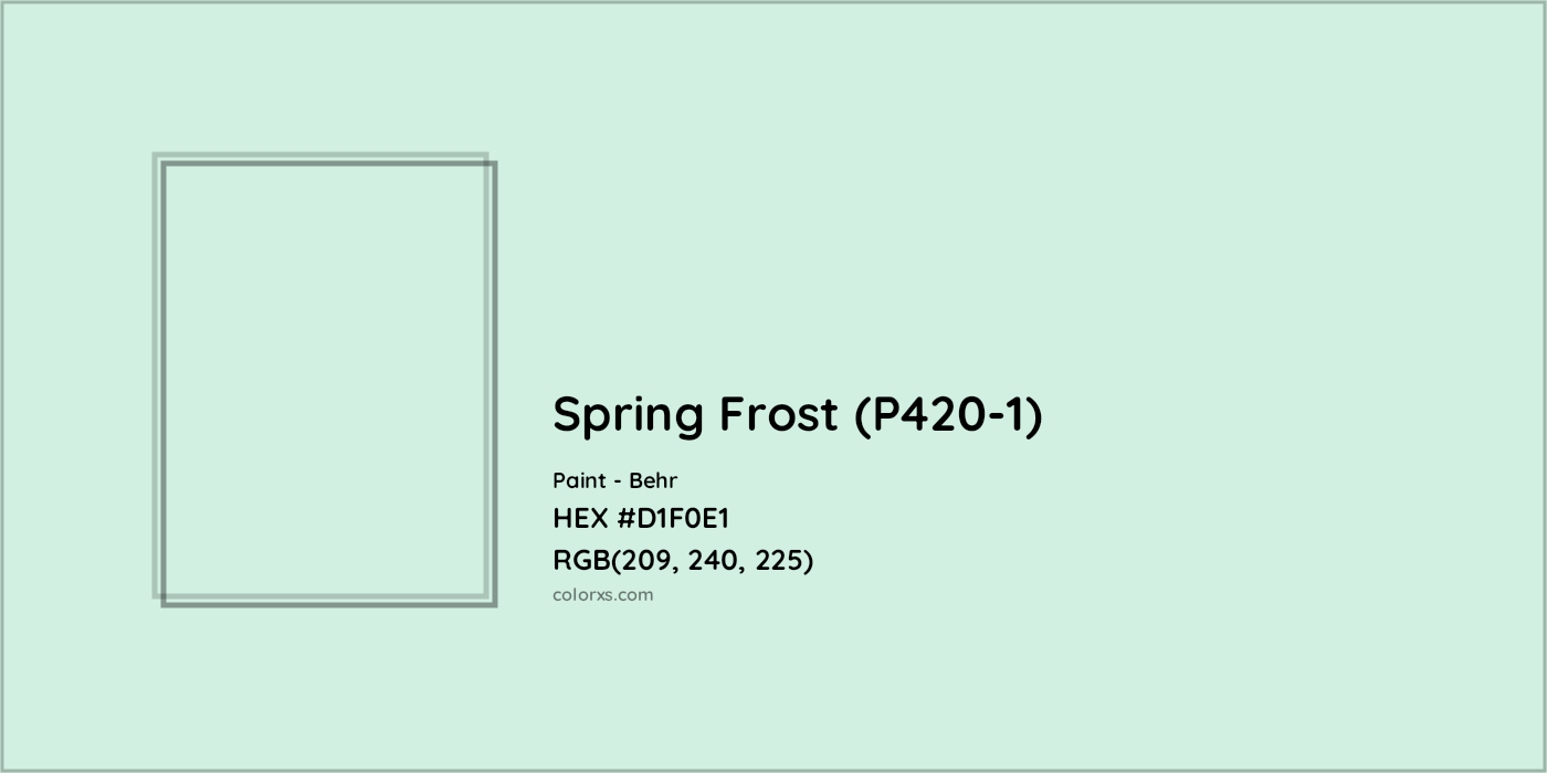 HEX #D1F0E1 Spring Frost (P420-1) Paint Behr - Color Code