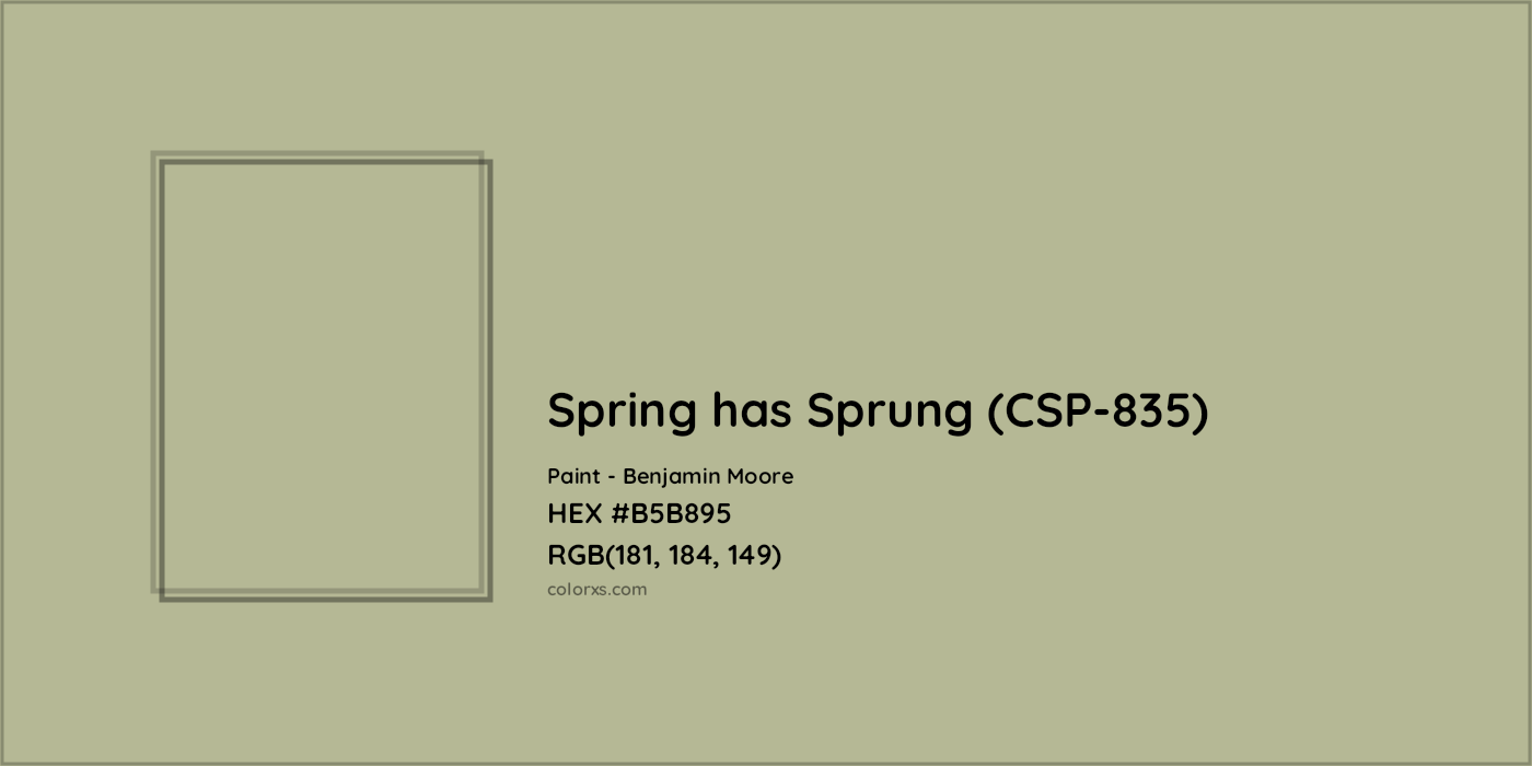 HEX #B5B895 Spring has Sprung (CSP-835) Paint Benjamin Moore - Color Code