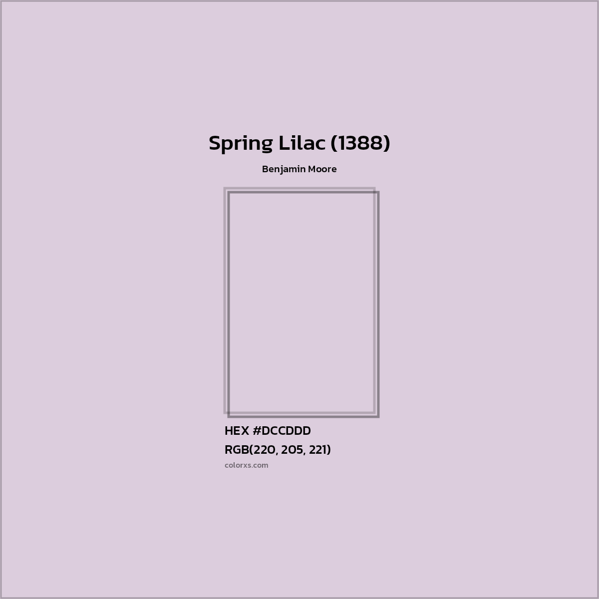 HEX #DCCDDD Spring Lilac (1388) Paint Benjamin Moore - Color Code