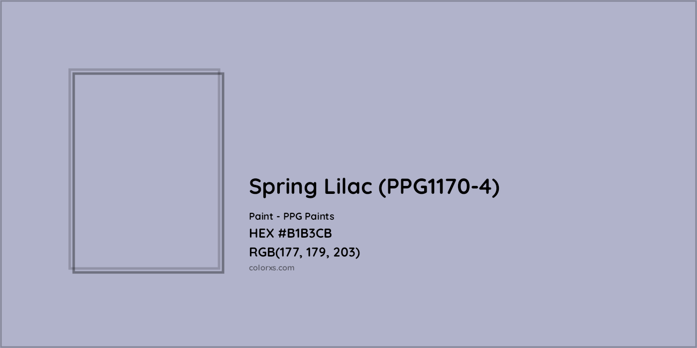 HEX #B1B3CB Spring Lilac (PPG1170-4) Paint PPG Paints - Color Code
