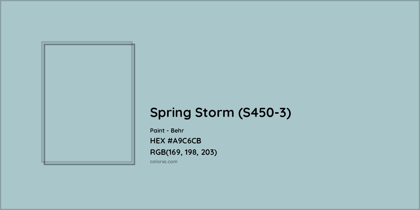 HEX #A9C6CB Spring Storm (S450-3) Paint Behr - Color Code