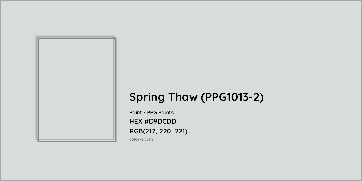HEX #D9DCDD Spring Thaw (PPG1013-2) Paint PPG Paints - Color Code