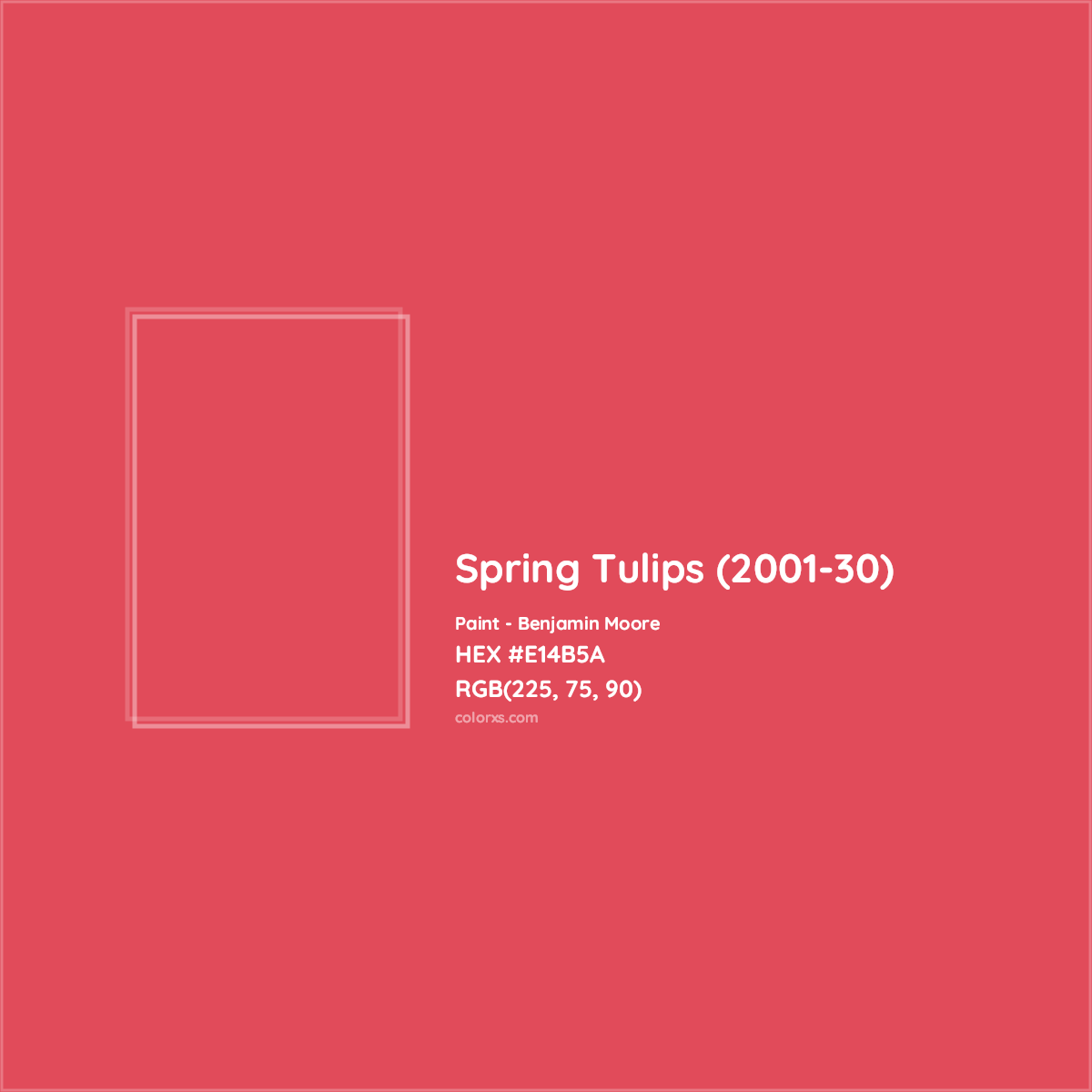 HEX #E14B5A Spring Tulips (2001-30) Paint Benjamin Moore - Color Code