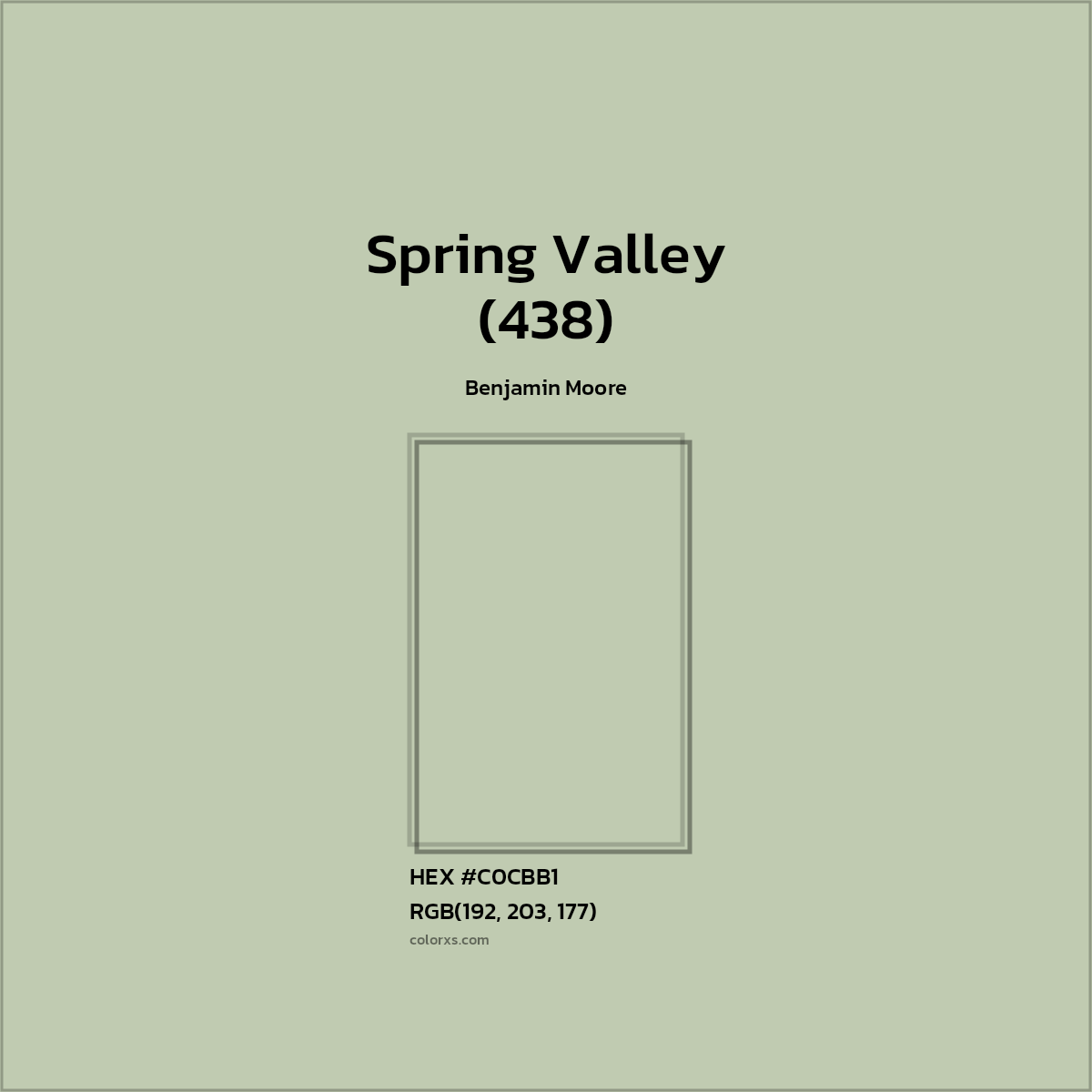 HEX #C0CBB1 Spring Valley (438) Paint Benjamin Moore - Color Code