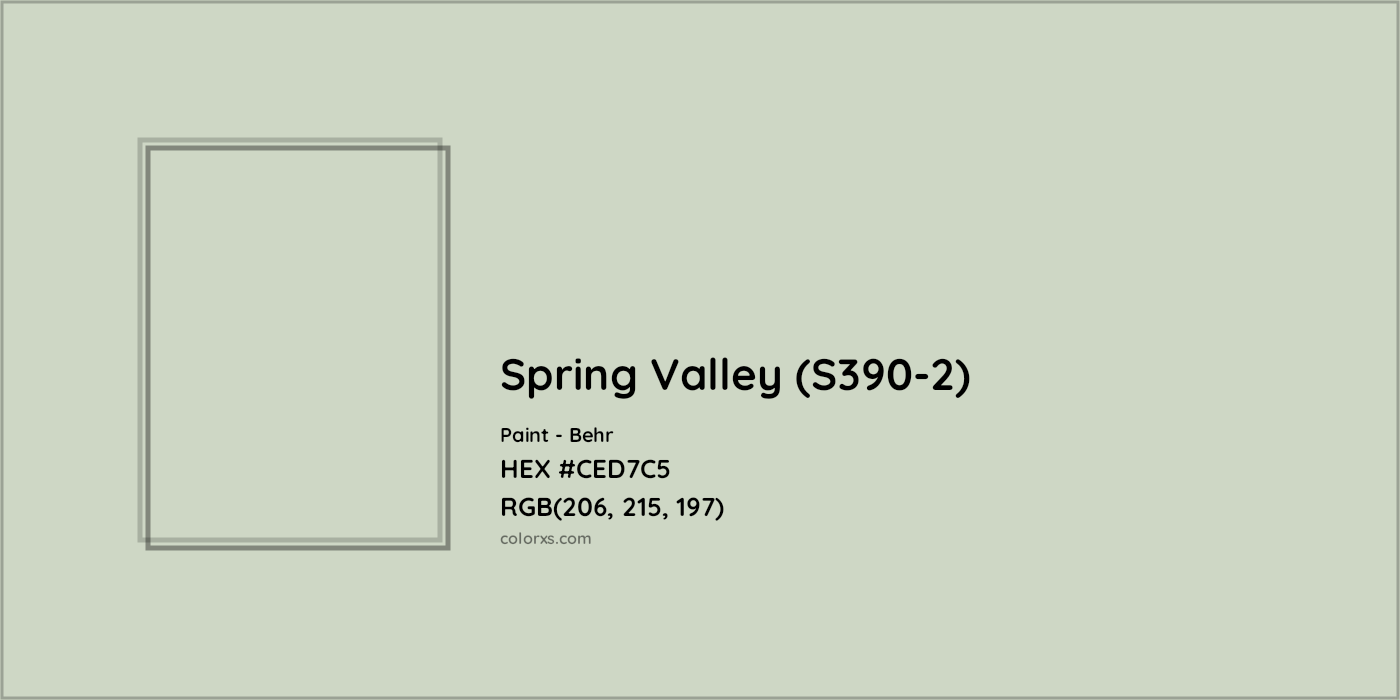 HEX #CED7C5 Spring Valley (S390-2) Paint Behr - Color Code