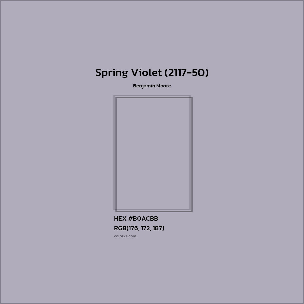 HEX #B0ACBB Spring Violet (2117-50) Paint Benjamin Moore - Color Code