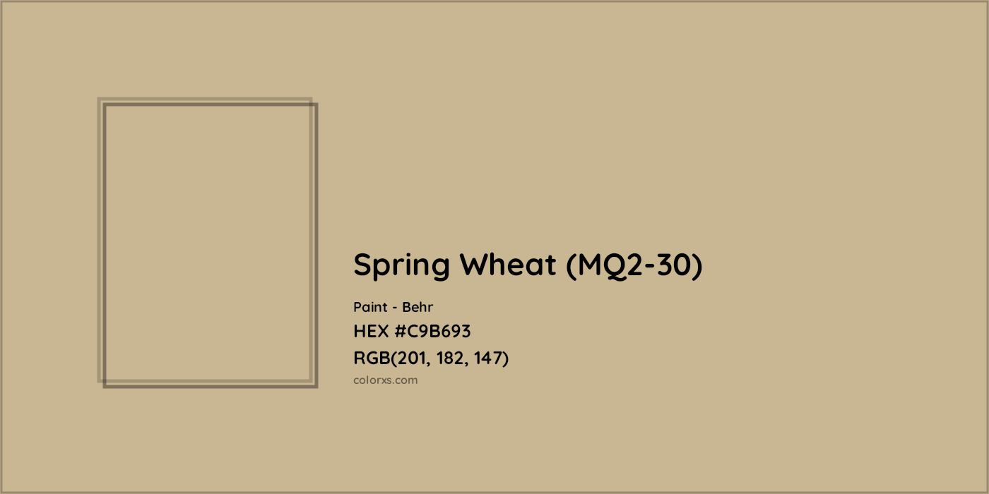 HEX #C9B693 Spring Wheat (MQ2-30) Paint Behr - Color Code