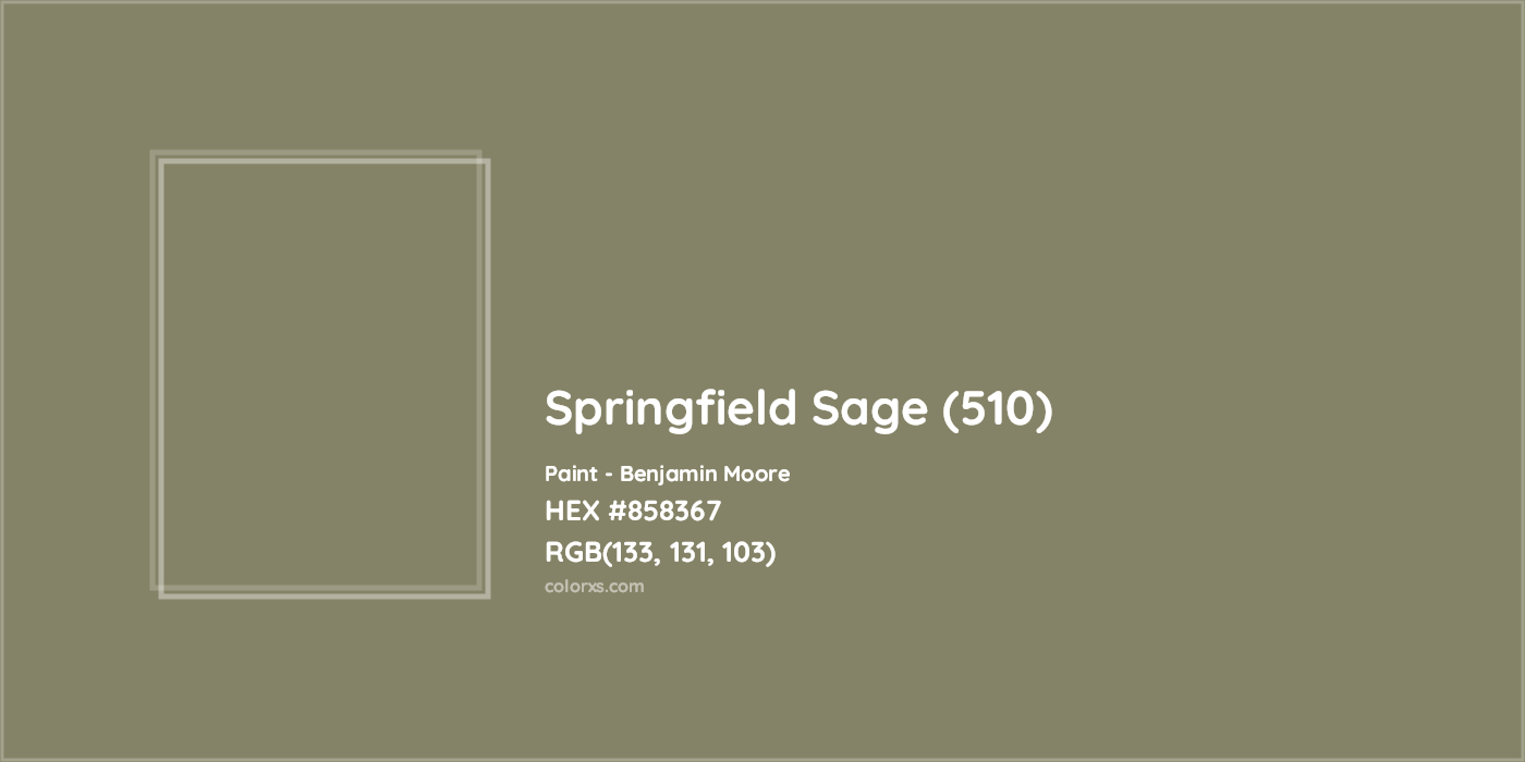 HEX #858367 Springfield Sage (510) Paint Benjamin Moore - Color Code