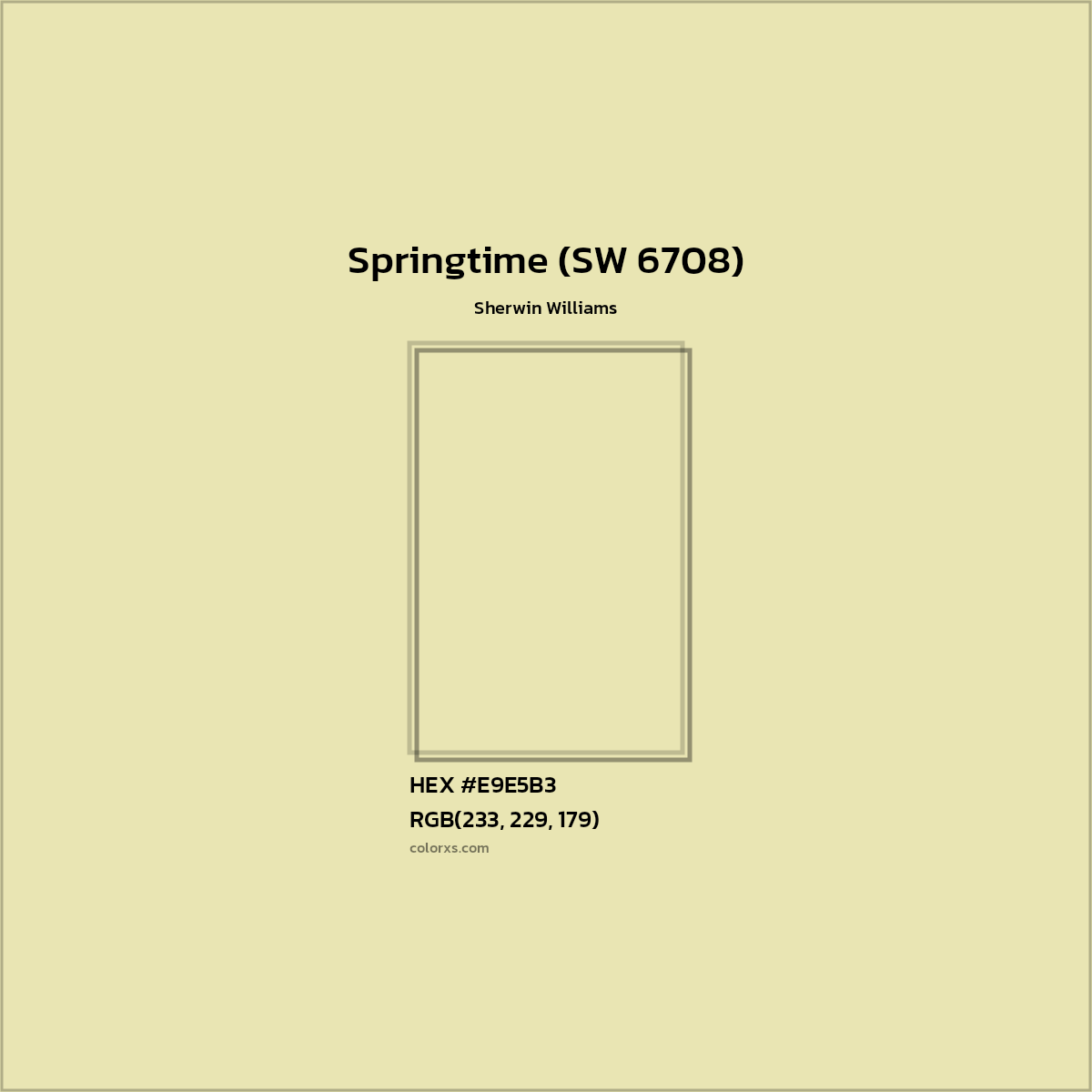 HEX #E9E5B3 Springtime (SW 6708) Paint Sherwin Williams - Color Code