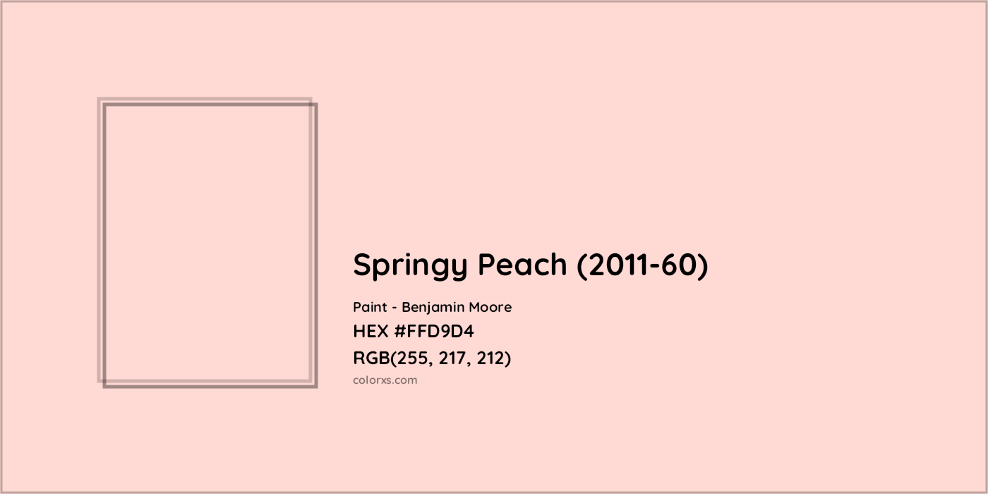 HEX #FFD9D4 Springy Peach (2011-60) Paint Benjamin Moore - Color Code