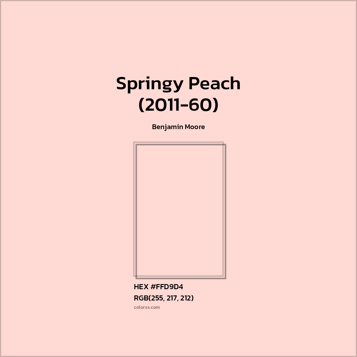HEX #FFD9D4 Springy Peach (2011-60) Paint Benjamin Moore - Color Code