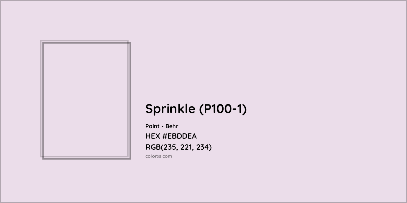 HEX #EBDDEA Sprinkle (P100-1) Paint Behr - Color Code