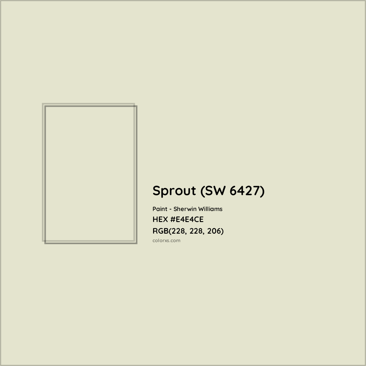 HEX #E4E4CE Sprout (SW 6427) Paint Sherwin Williams - Color Code