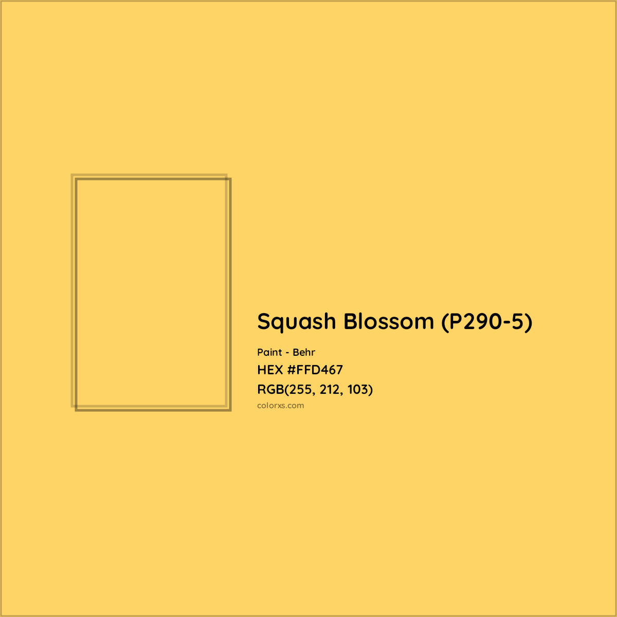 HEX #FFD467 Squash Blossom (P290-5) Paint Behr - Color Code