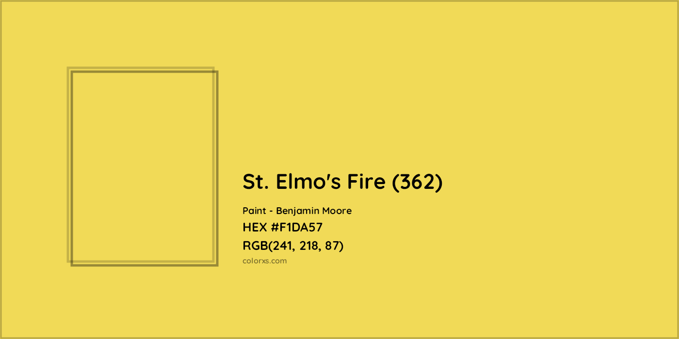 HEX #F1DA57 St. Elmo's Fire (362) Paint Benjamin Moore - Color Code