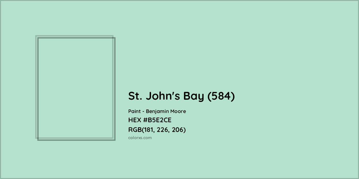 HEX #B5E2CE St. John's Bay (584) Paint Benjamin Moore - Color Code