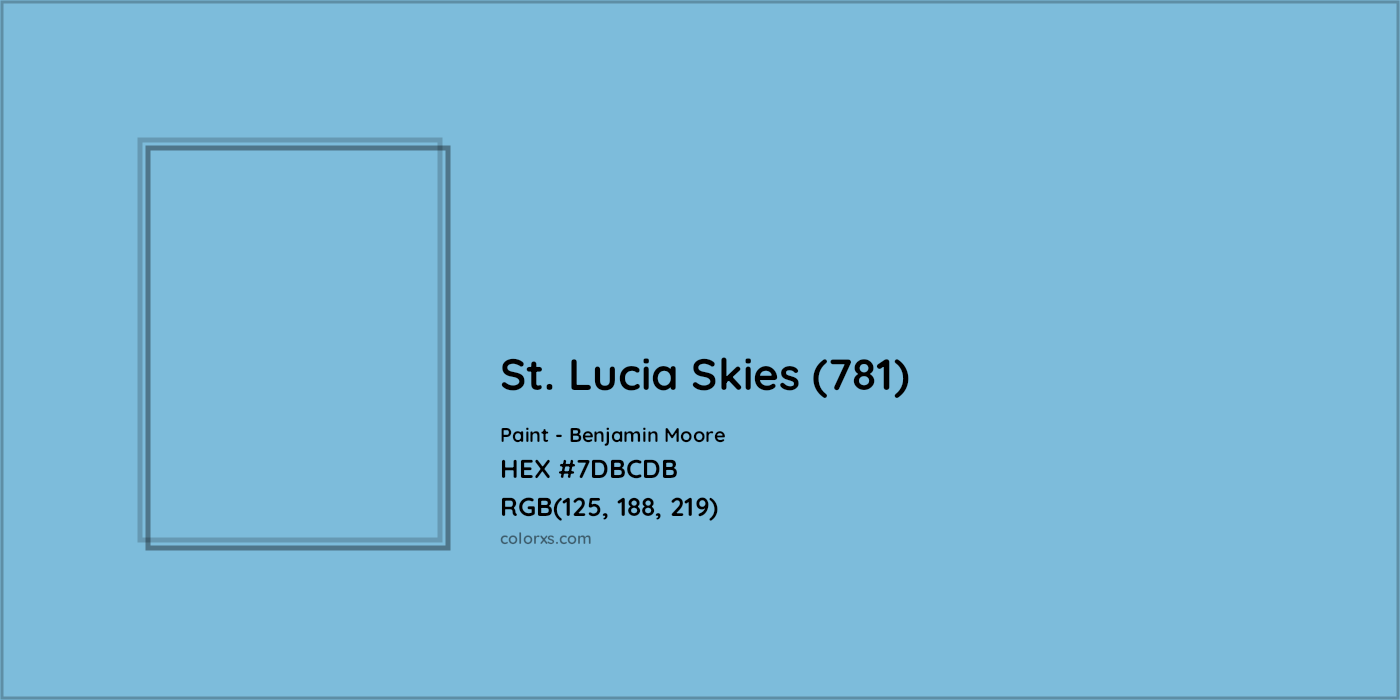 HEX #7DBCDB St. Lucia Skies (781) Paint Benjamin Moore - Color Code