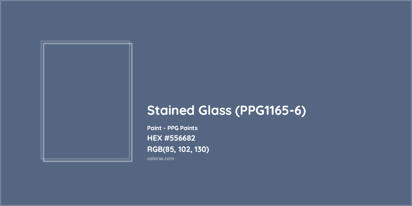 HEX #556682 Stained Glass (PPG1165-6) Paint PPG Paints - Color Code