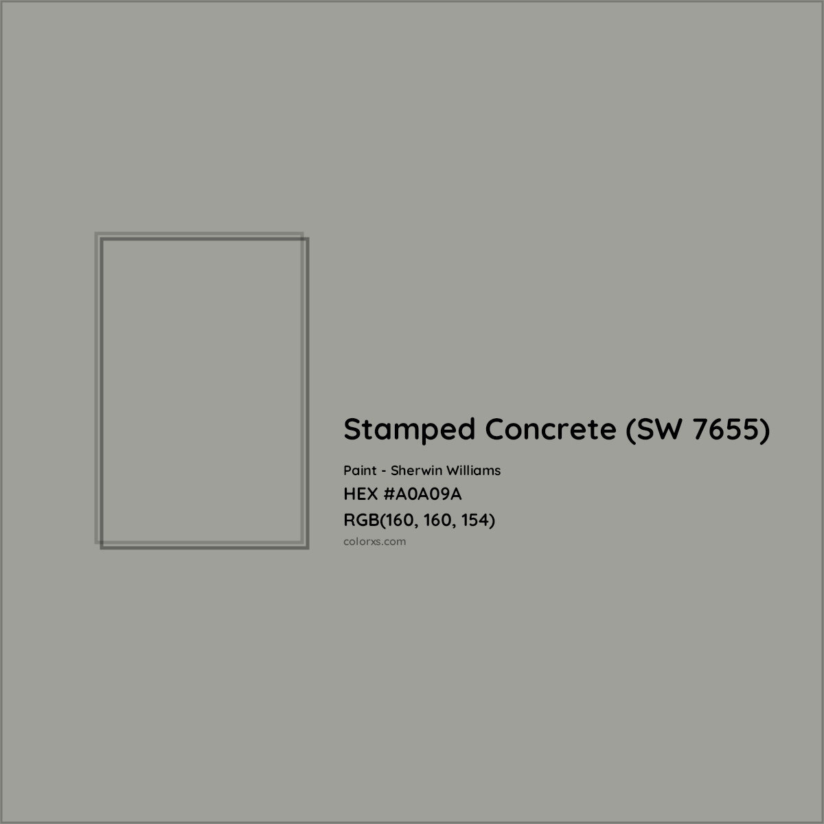 HEX #A0A09A Stamped Concrete (SW 7655) Paint Sherwin Williams - Color Code