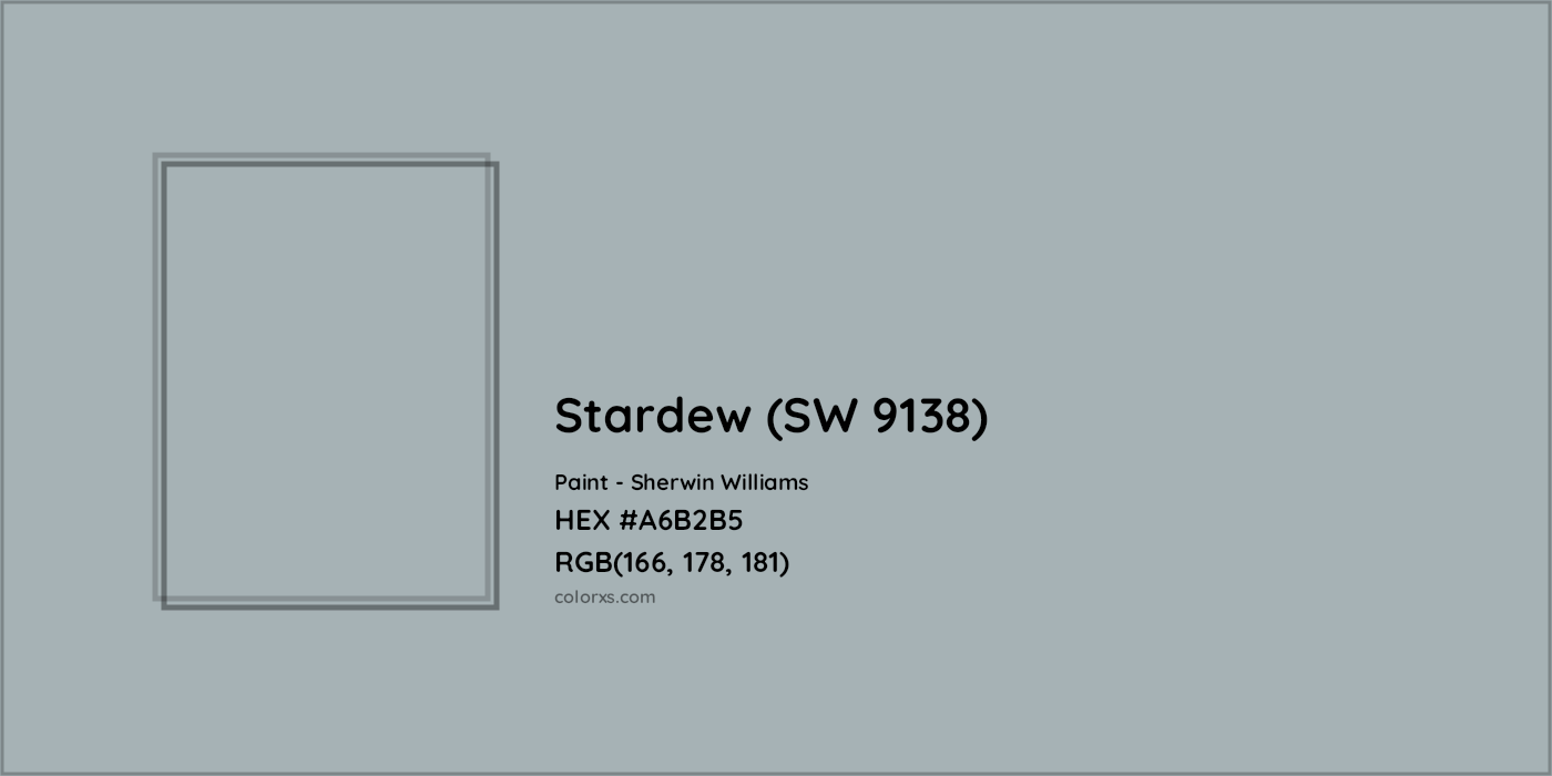 HEX #A6B2B5 Stardew (SW 9138) Paint Sherwin Williams - Color Code