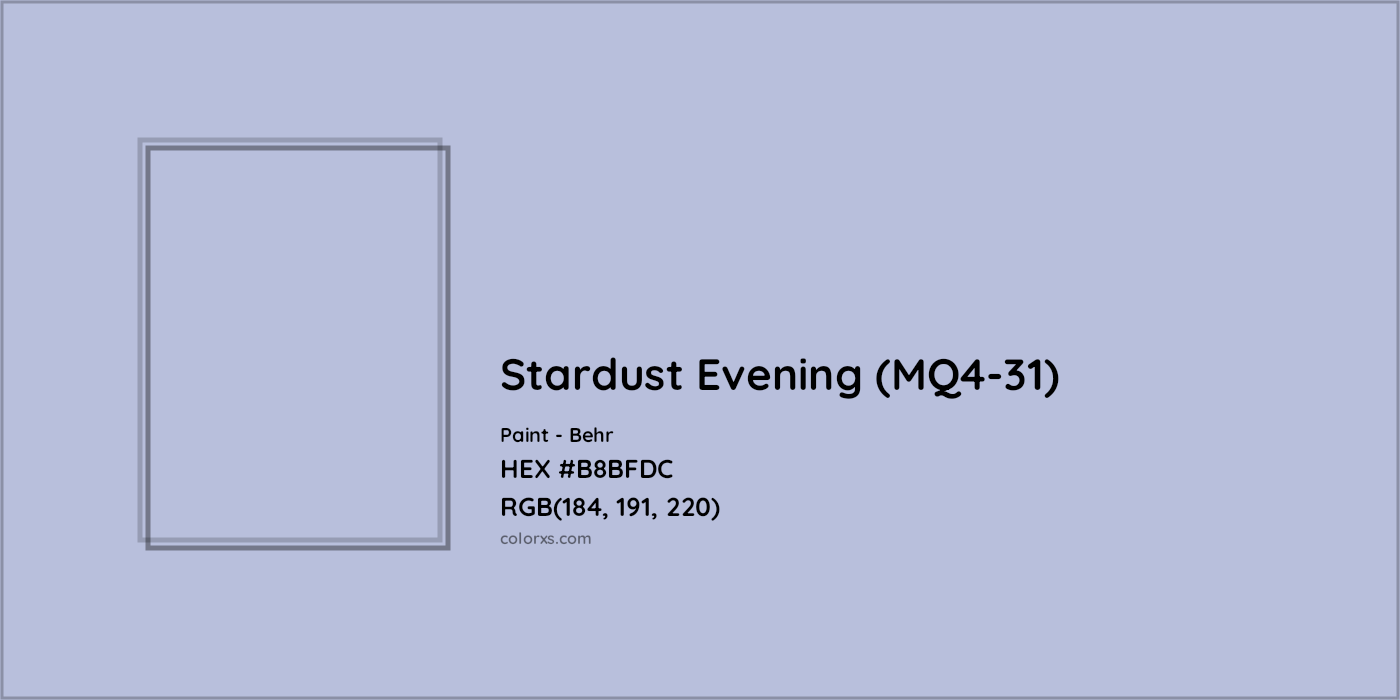 HEX #B8BFDC Stardust Evening (MQ4-31) Paint Behr - Color Code