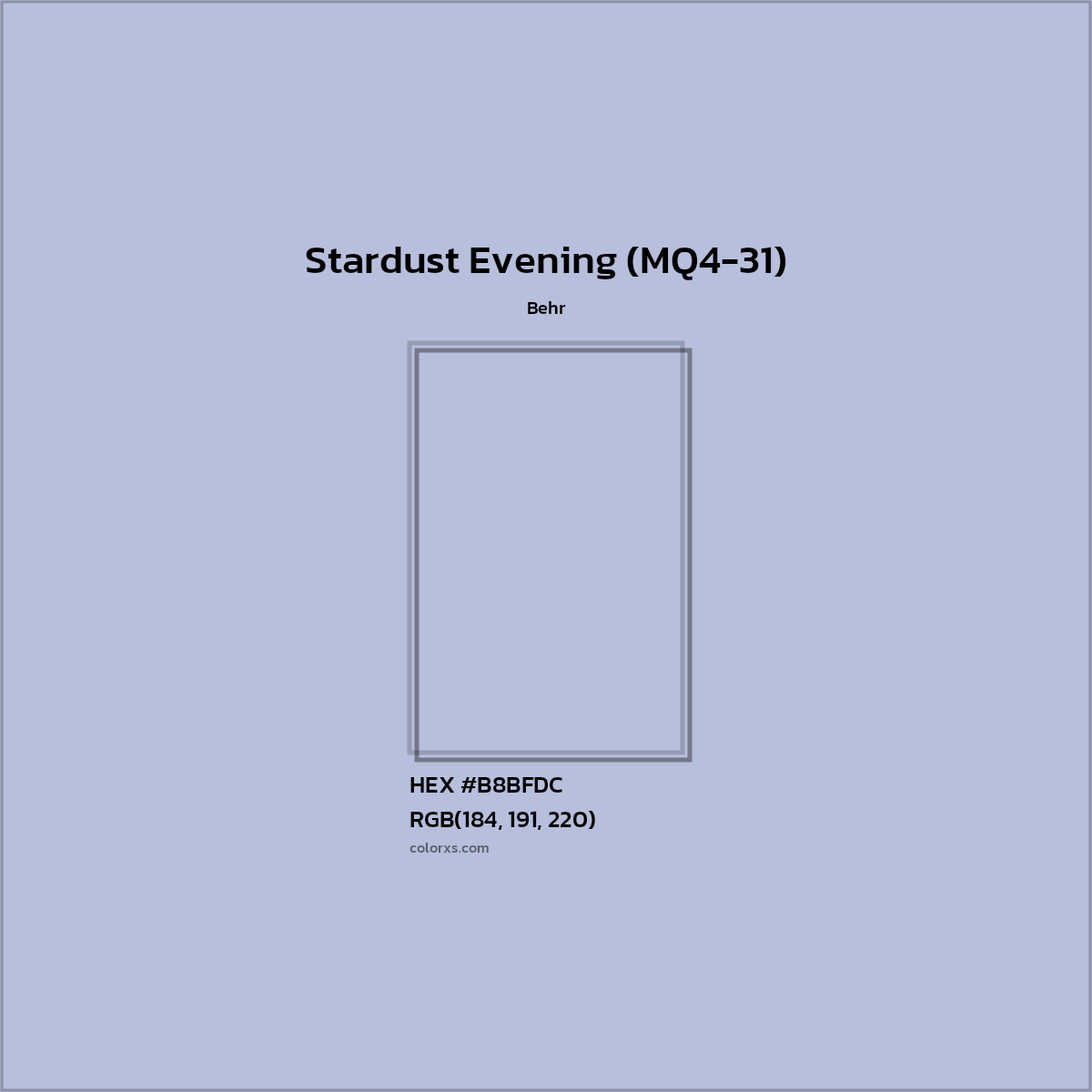 HEX #B8BFDC Stardust Evening (MQ4-31) Paint Behr - Color Code