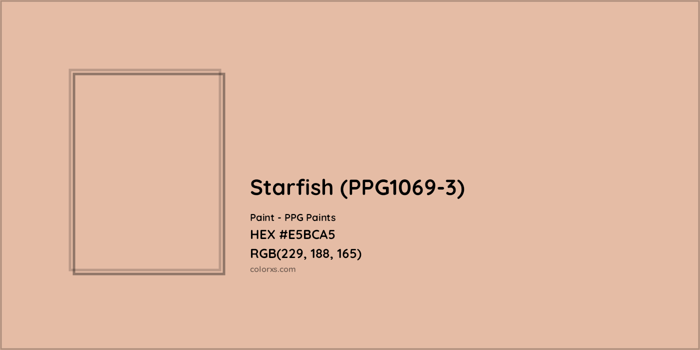 HEX #E5BCA5 Starfish (PPG1069-3) Paint PPG Paints - Color Code