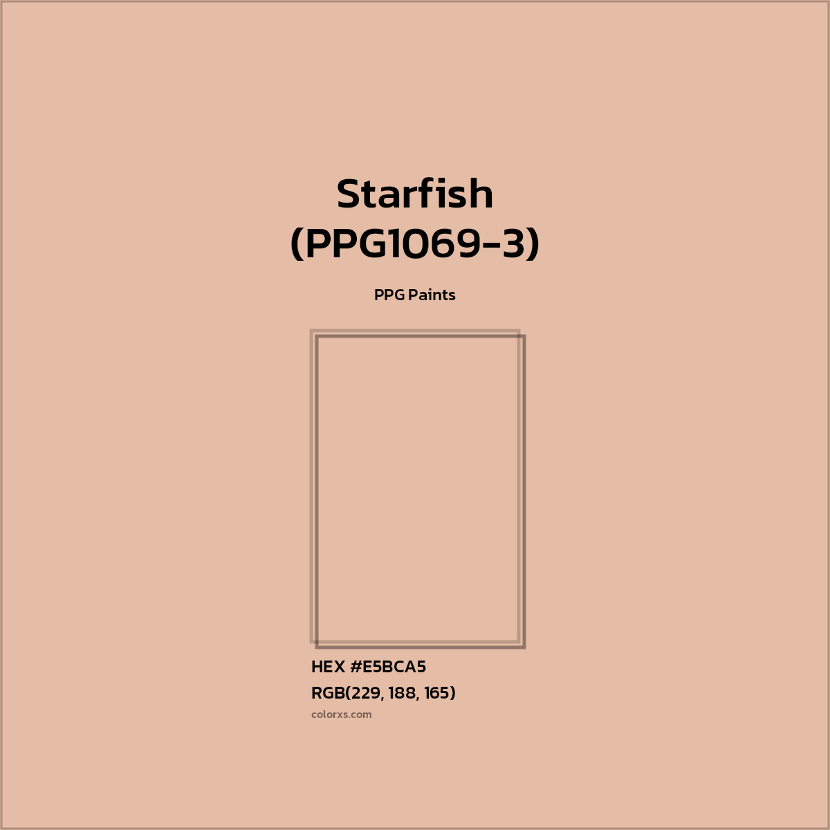 HEX #E5BCA5 Starfish (PPG1069-3) Paint PPG Paints - Color Code