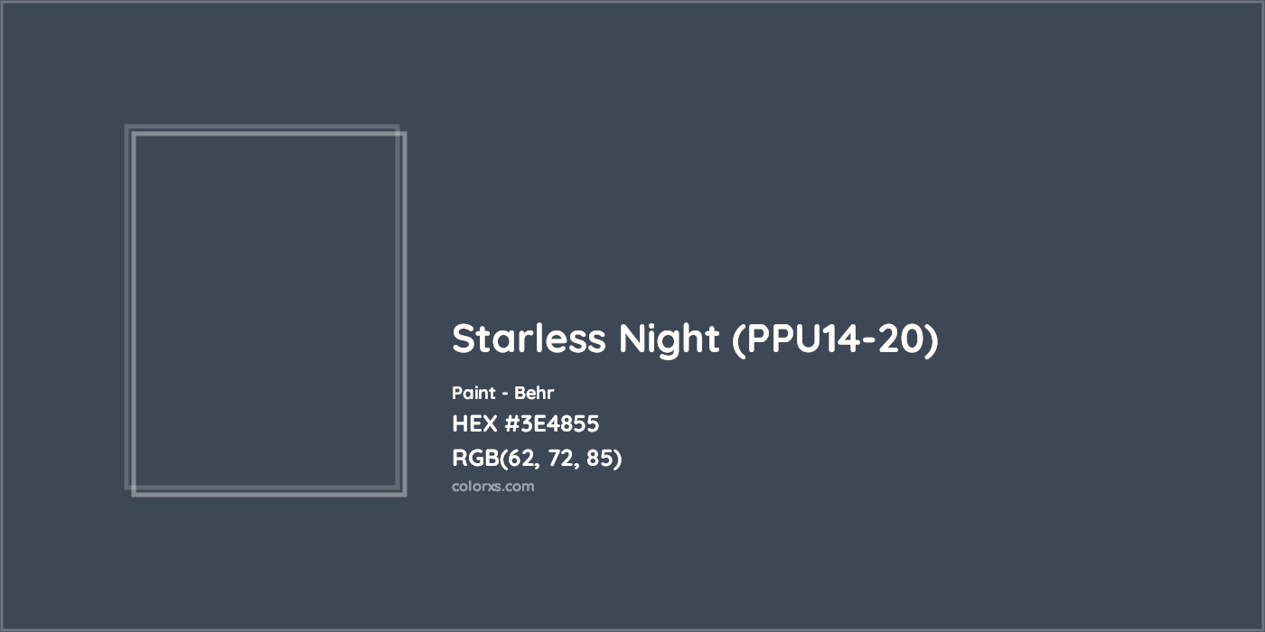 HEX #3E4855 Starless Night (PPU14-20) Paint Behr - Color Code