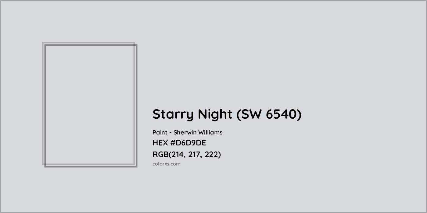 HEX #D6D9DE Starry Night (SW 6540) Paint Sherwin Williams - Color Code