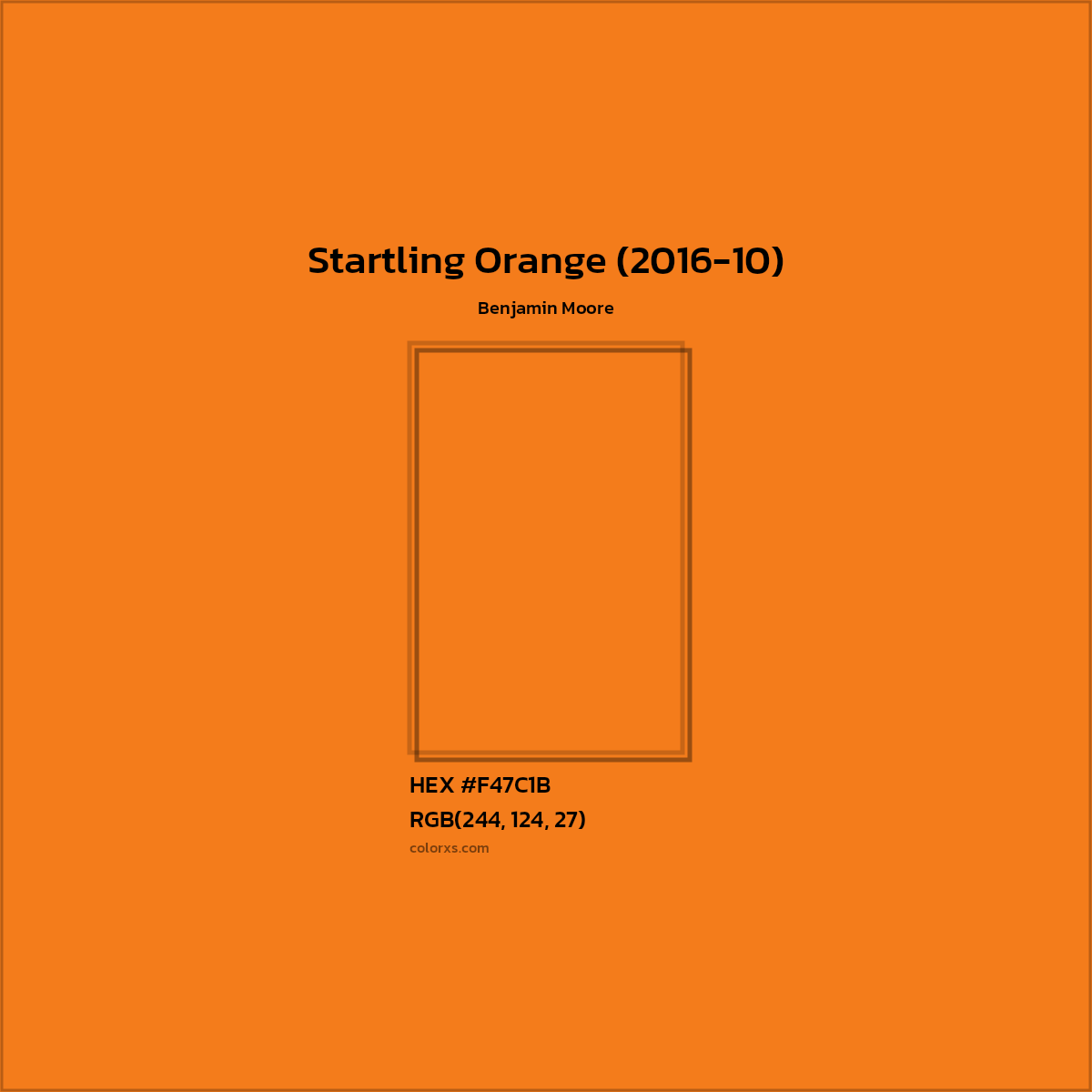 HEX #F47C1B Startling Orange (2016-10) Paint Benjamin Moore - Color Code