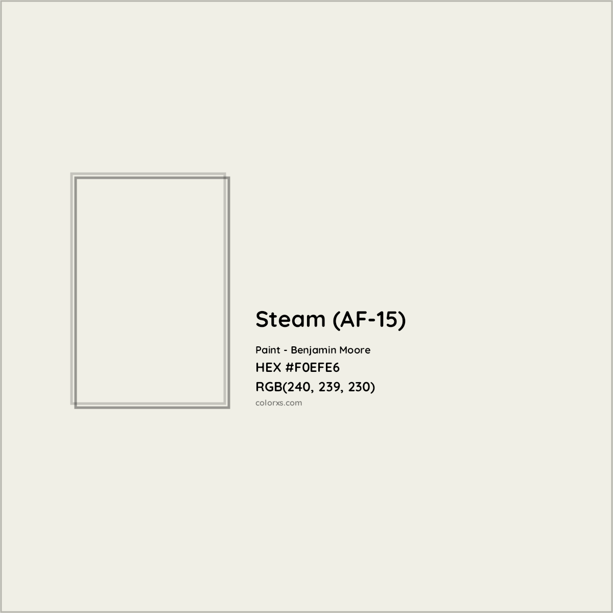 HEX #F0EFE6 Steam (AF-15) Paint Benjamin Moore - Color Code