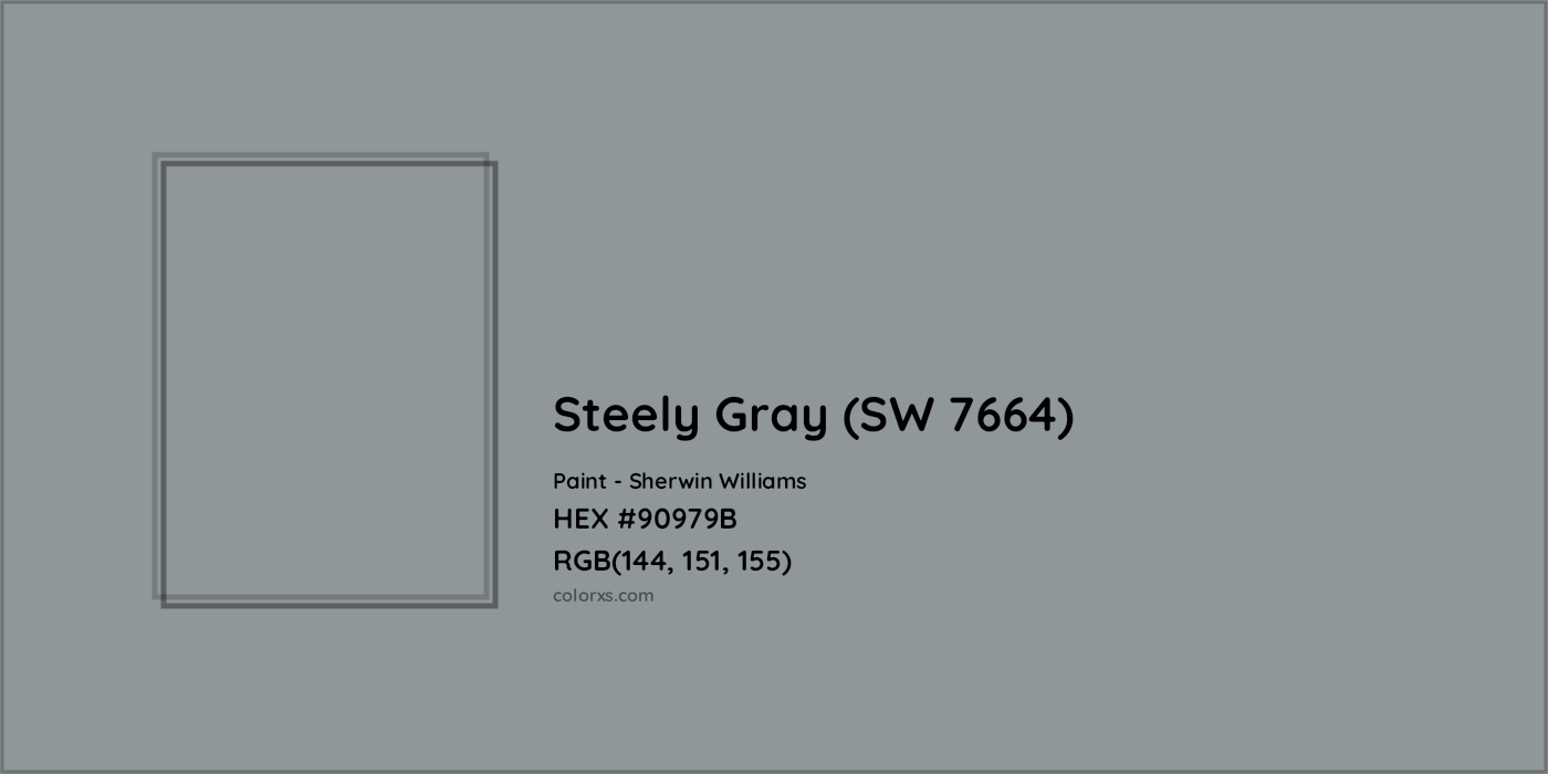 HEX #90979B Steely Gray (SW 7664) Paint Sherwin Williams - Color Code