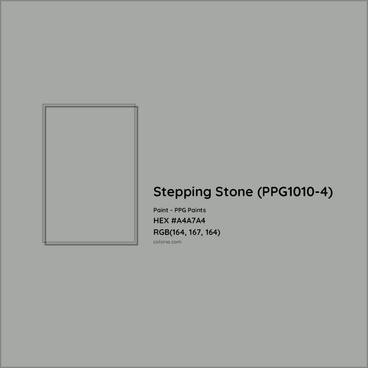 HEX #A4A7A4 Stepping Stone (PPG1010-4) Paint PPG Paints - Color Code