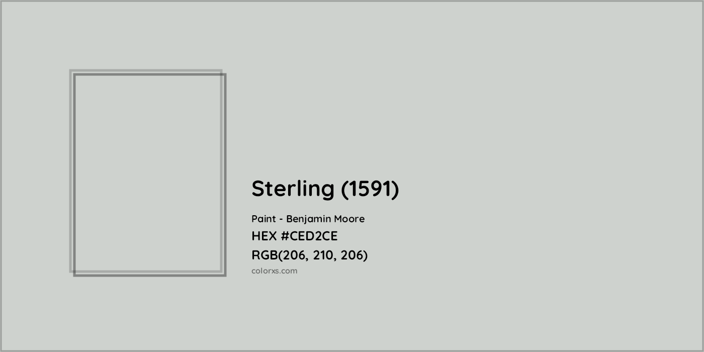 HEX #CED2CE Sterling (1591) Paint Benjamin Moore - Color Code